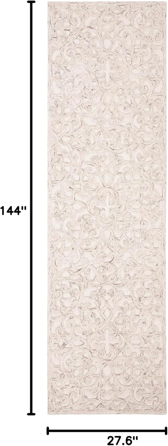 SAFAVIEH Camel Ivory Wool Runner Rug