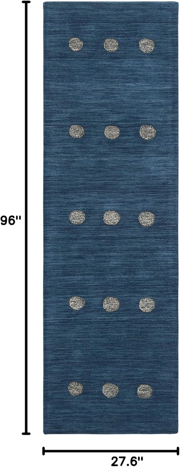 SAFAVIEH Blue Dotted Wool Runner Rug