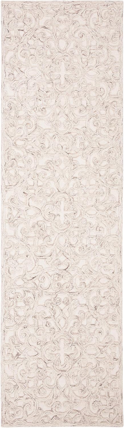 SAFAVIEH Camel Ivory Wool Runner Rug