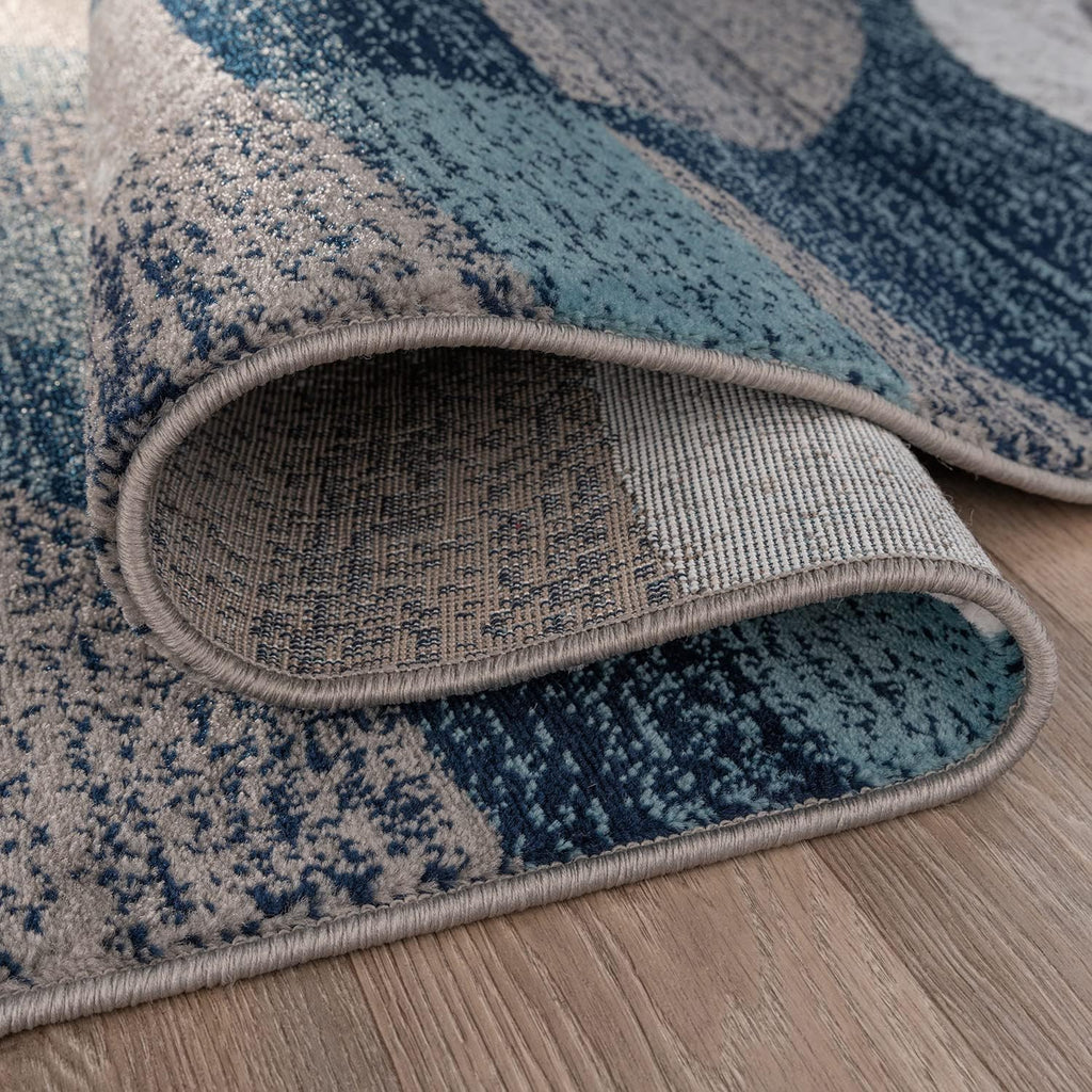 Rugshop Blue Geometric Area Rug