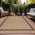Home Beige Border Jute Outdoor Rug