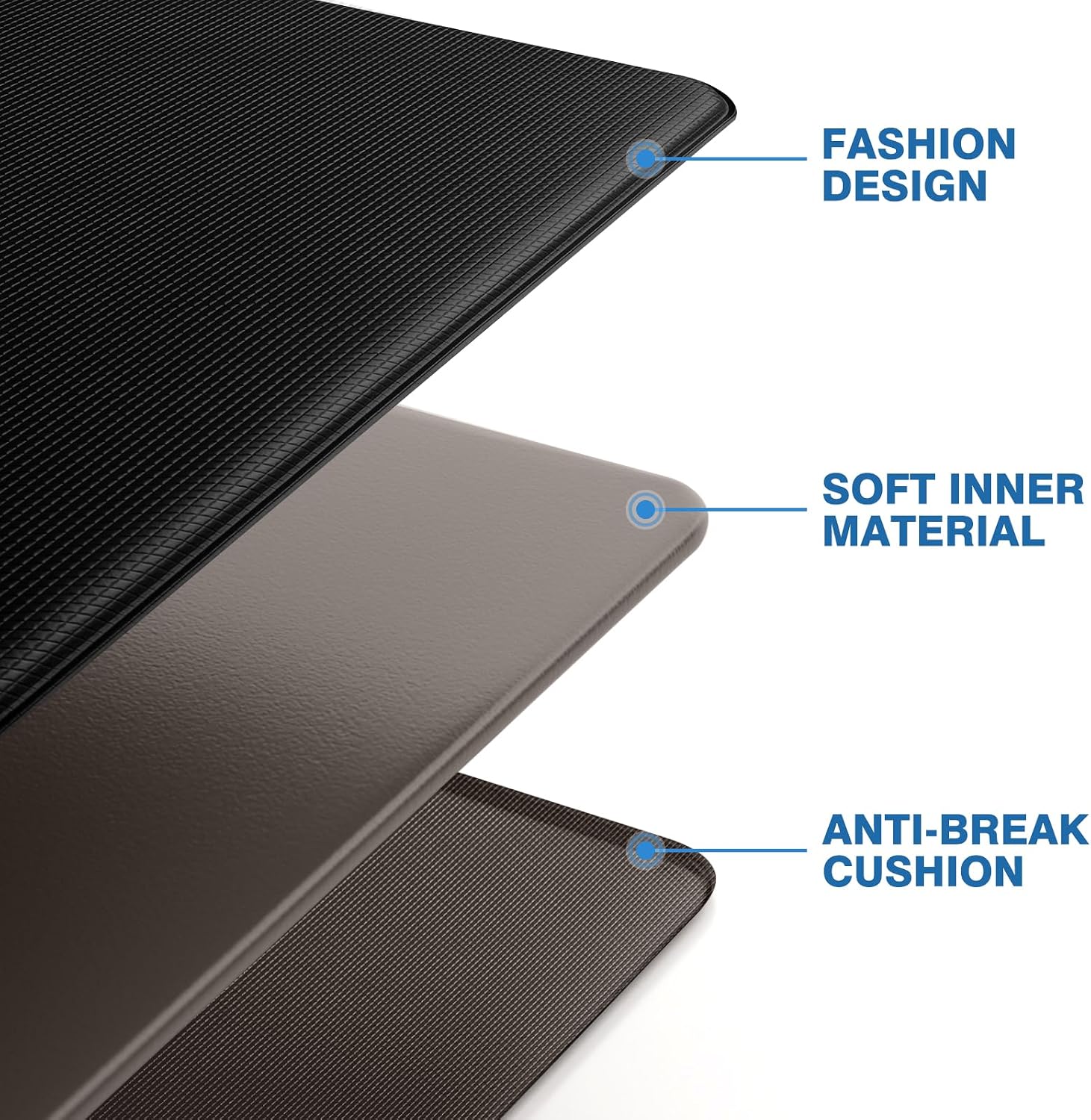 StepRite Black Kitchen Mat Set