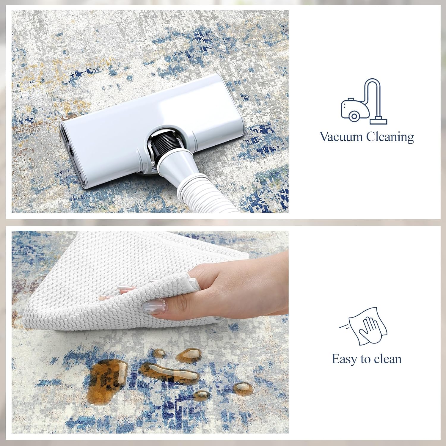 Blue Anti Fatigue Kitchen Mat Set