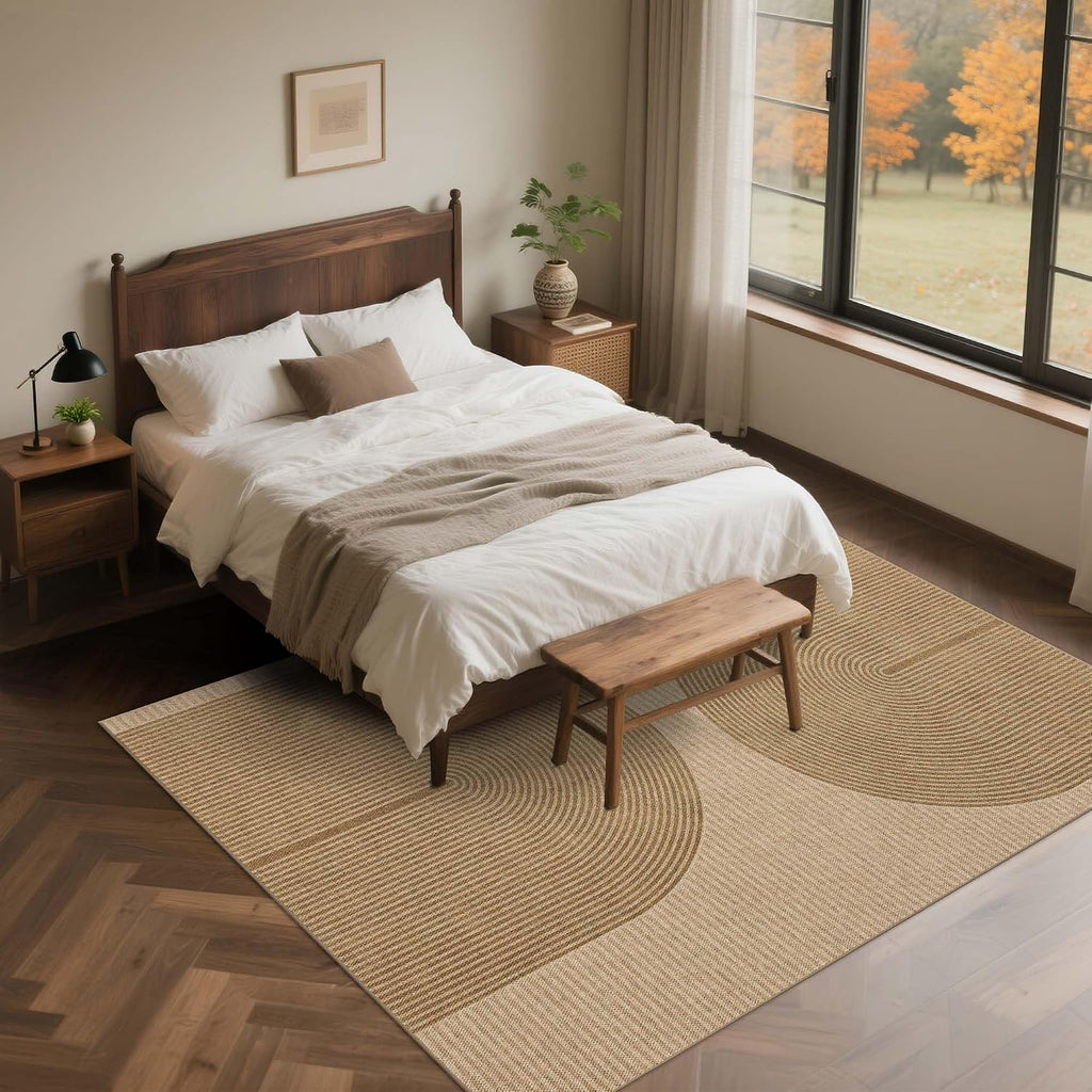 Natural Geometric Jute Area Rug