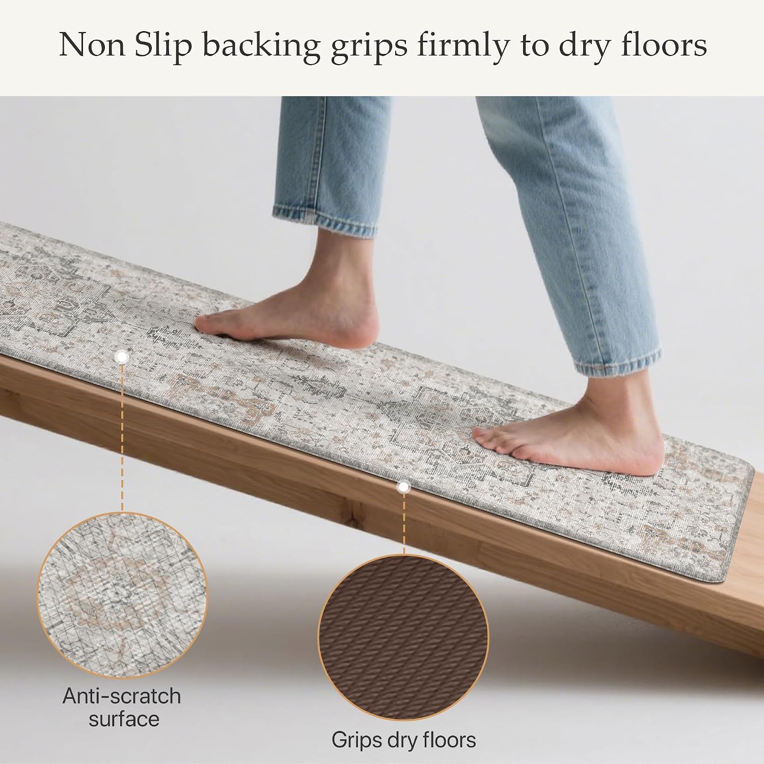 GENIMO Light Taupe Kitchen Mat Set