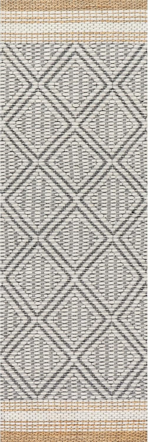 Ivory Bohemian Trellis Runner Rug