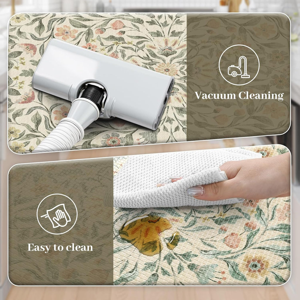 KIMODE Beige Boho Kitchen Mat Set