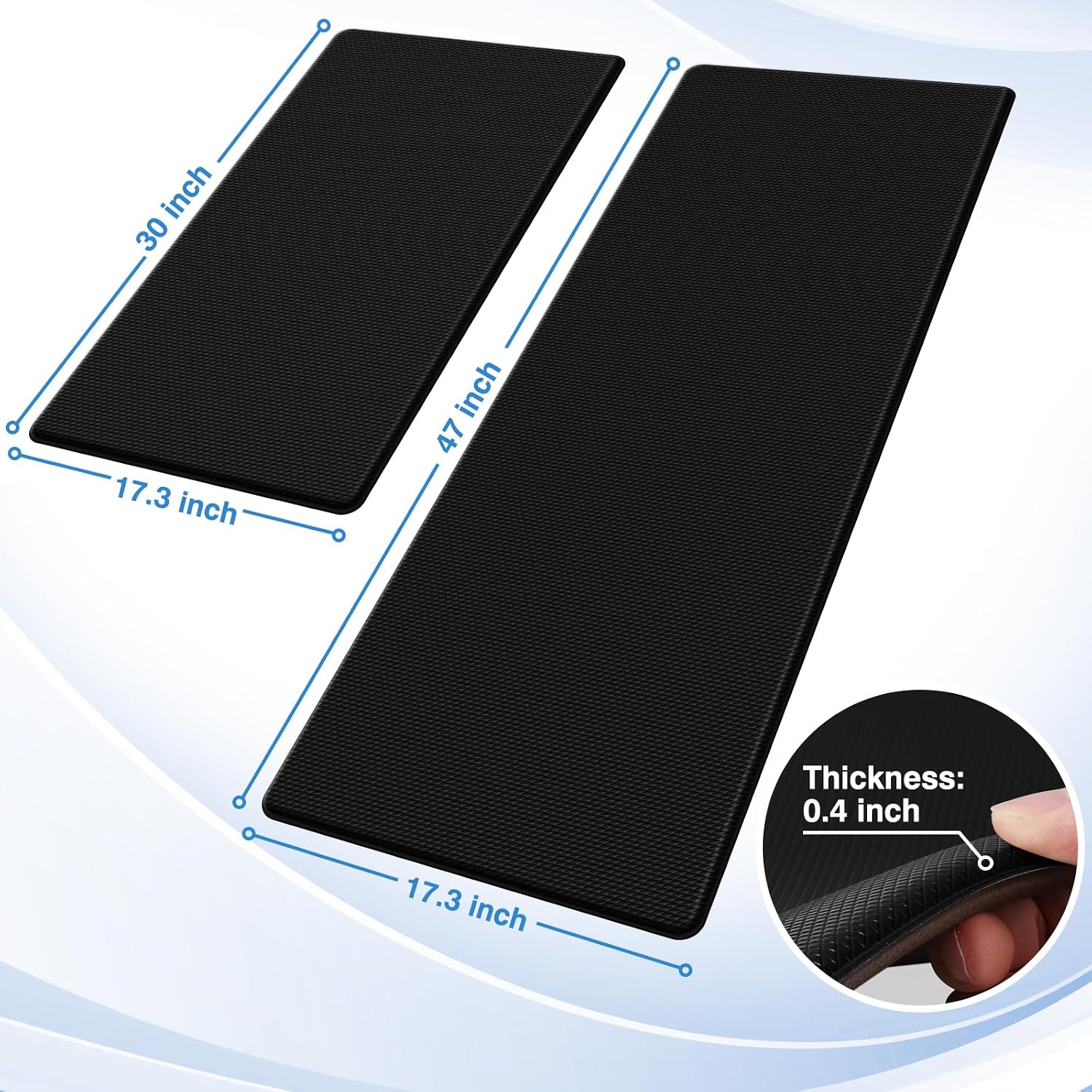 StepRite Black Kitchen Mat Set