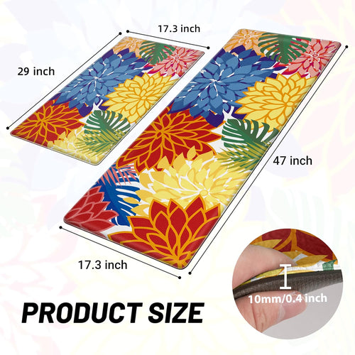 Arenarug Colorful Anti Fatigue Kitchen Mat Set