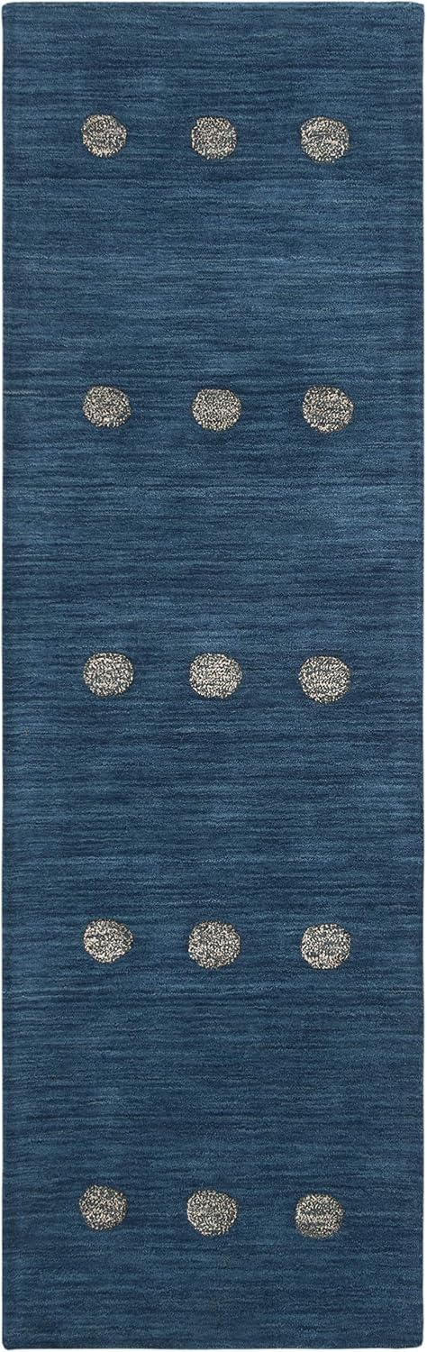 SAFAVIEH Blue Dotted Wool Runner Rug
