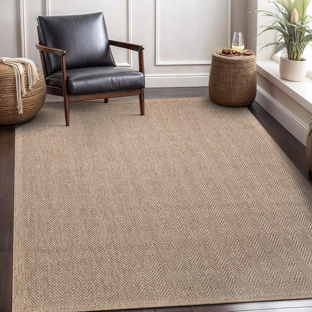 CAMILSON Herringbone Jute Area Rug