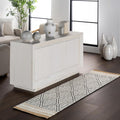 Ivory Bohemian Trellis Runner Rug