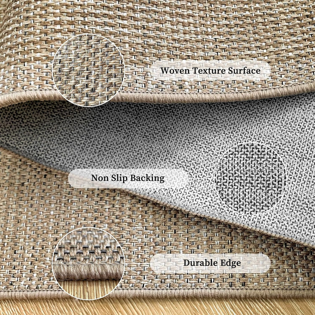 Natural Geometric Jute Area Rug