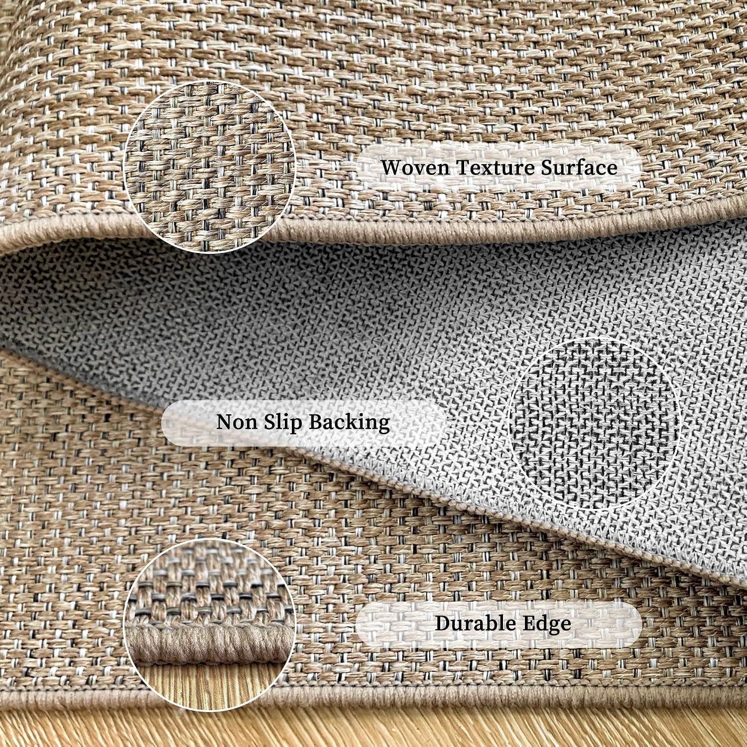 Natural Geometric Jute Area Rug