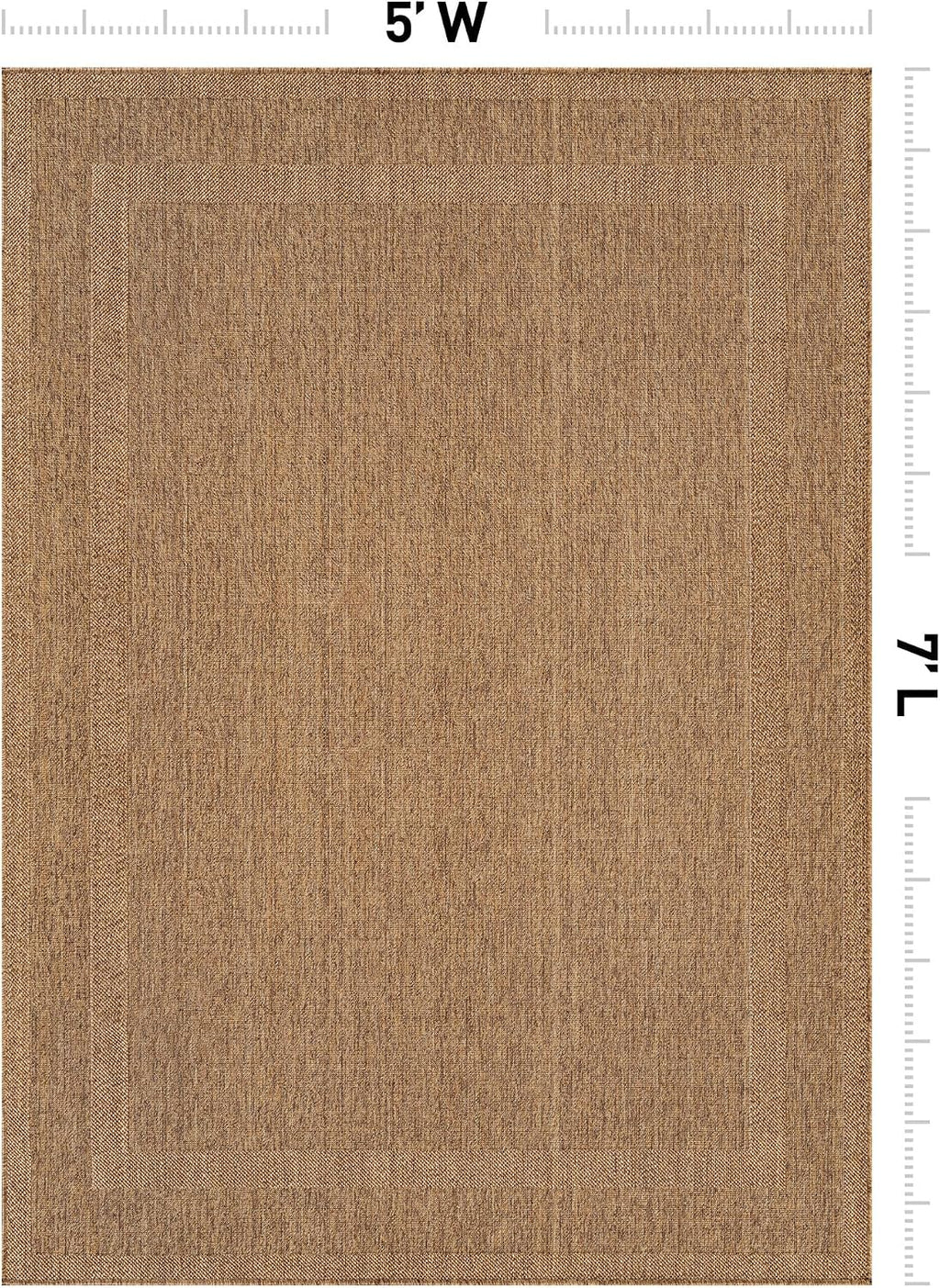 Rugshop Natural Border Jute Area Rug