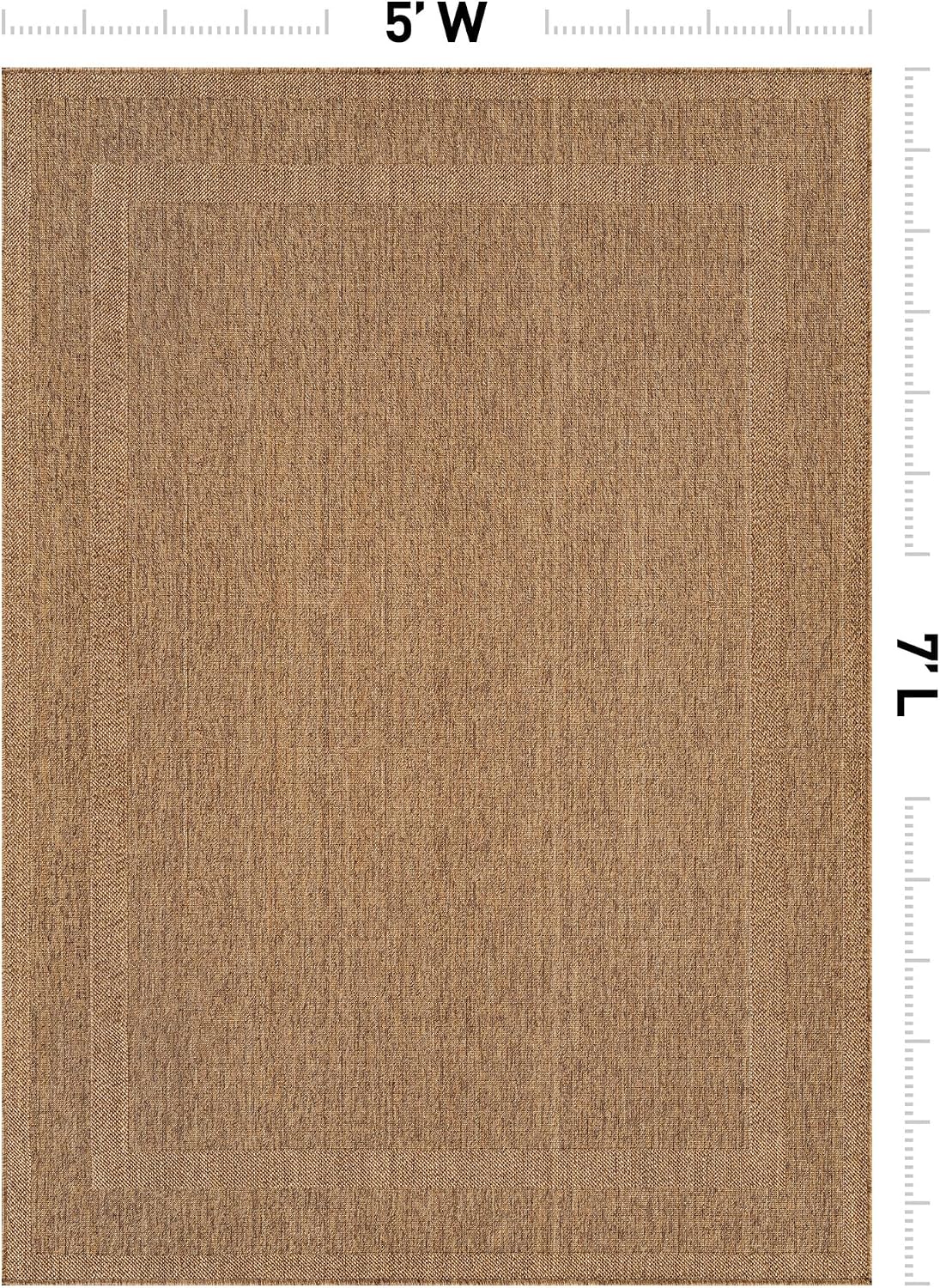 Rugshop Natural Border Jute Area Rug