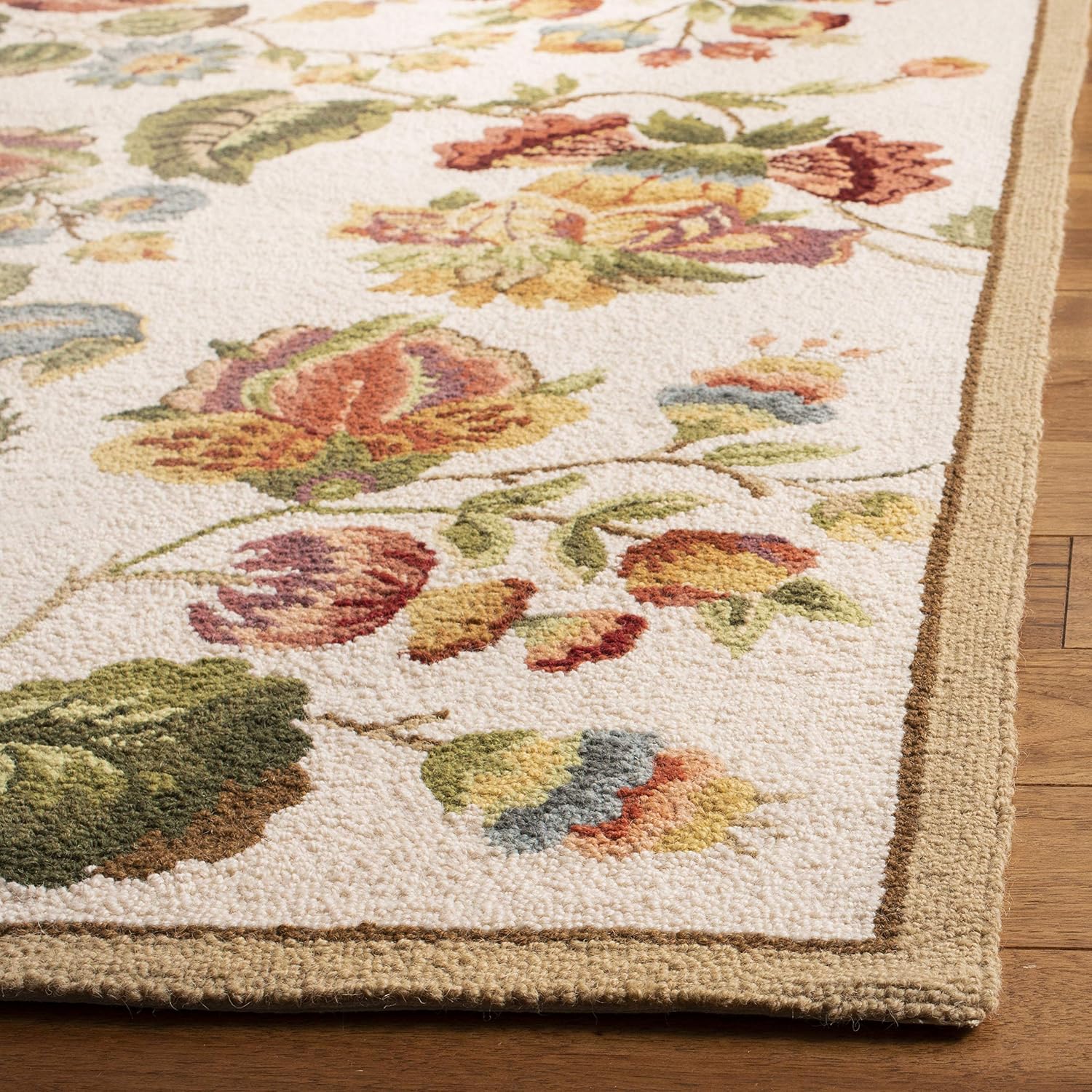 Ivory French Country Wool Runner Rug