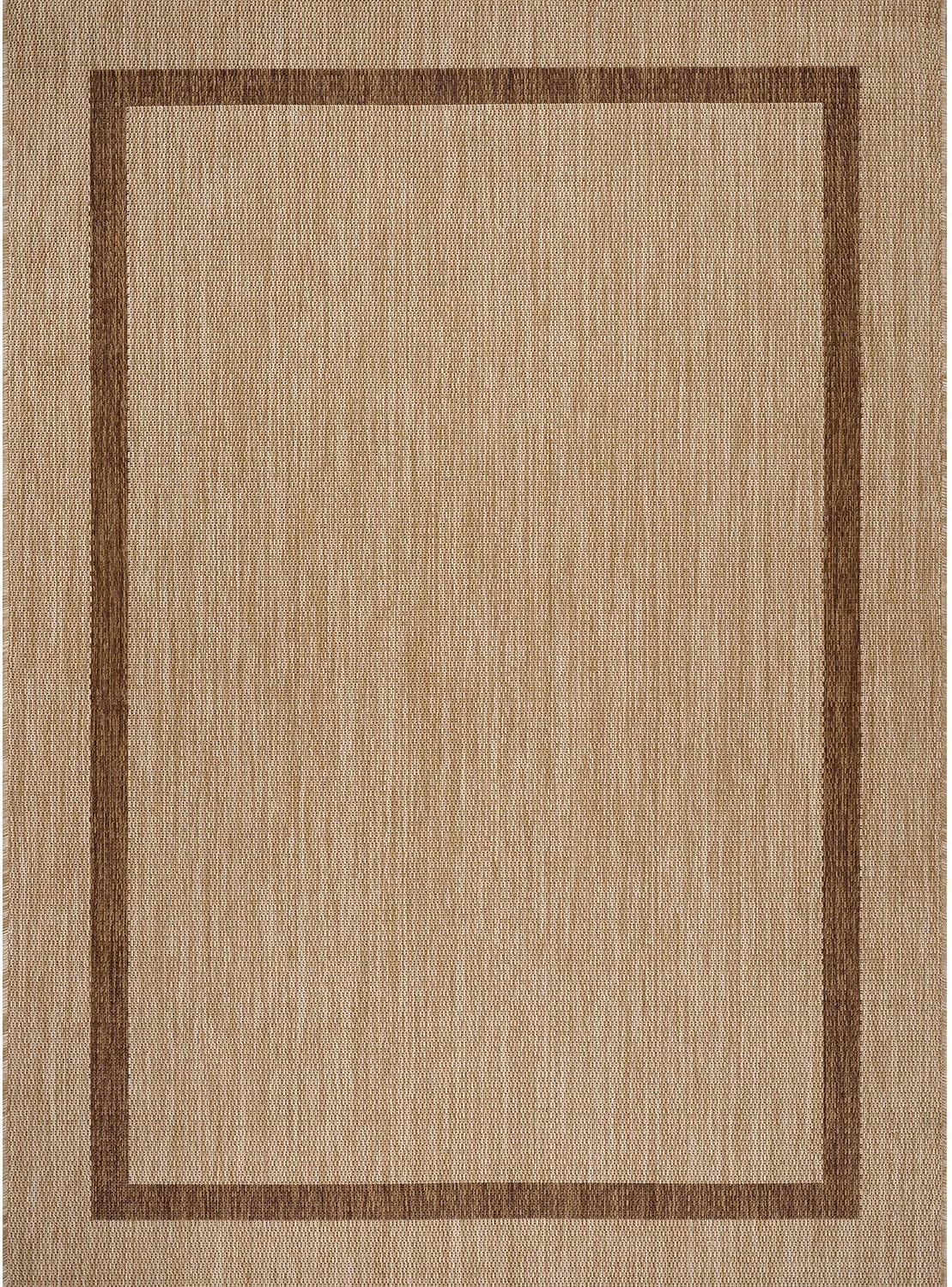 Home Beige Border Jute Outdoor Rug