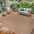 Beige Solid Jute Outdoor Rug