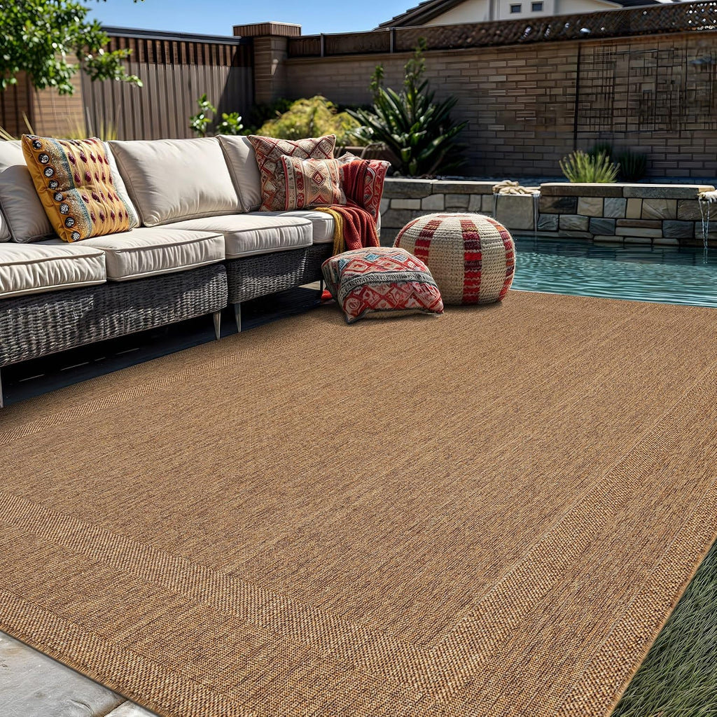 Rugshop Natural Border Jute Area Rug