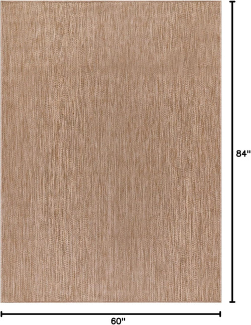 Beige Solid Jute Outdoor Rug