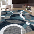 Rugshop Blue Geometric Area Rug