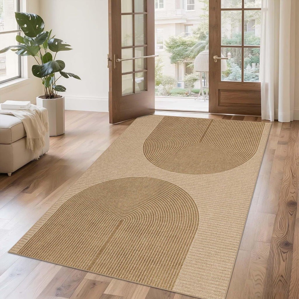 Natural Geometric Jute Area Rug