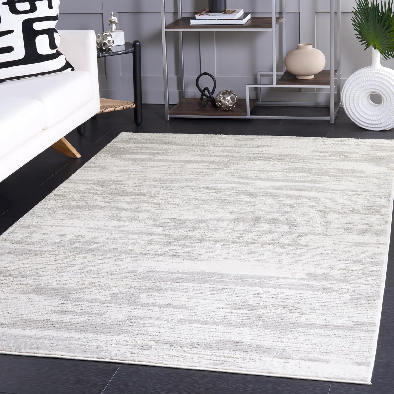 SAFAVIEH Grey Ivory Modern Area Rug