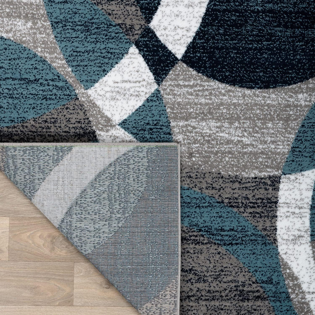 Rugshop Blue Geometric Area Rug