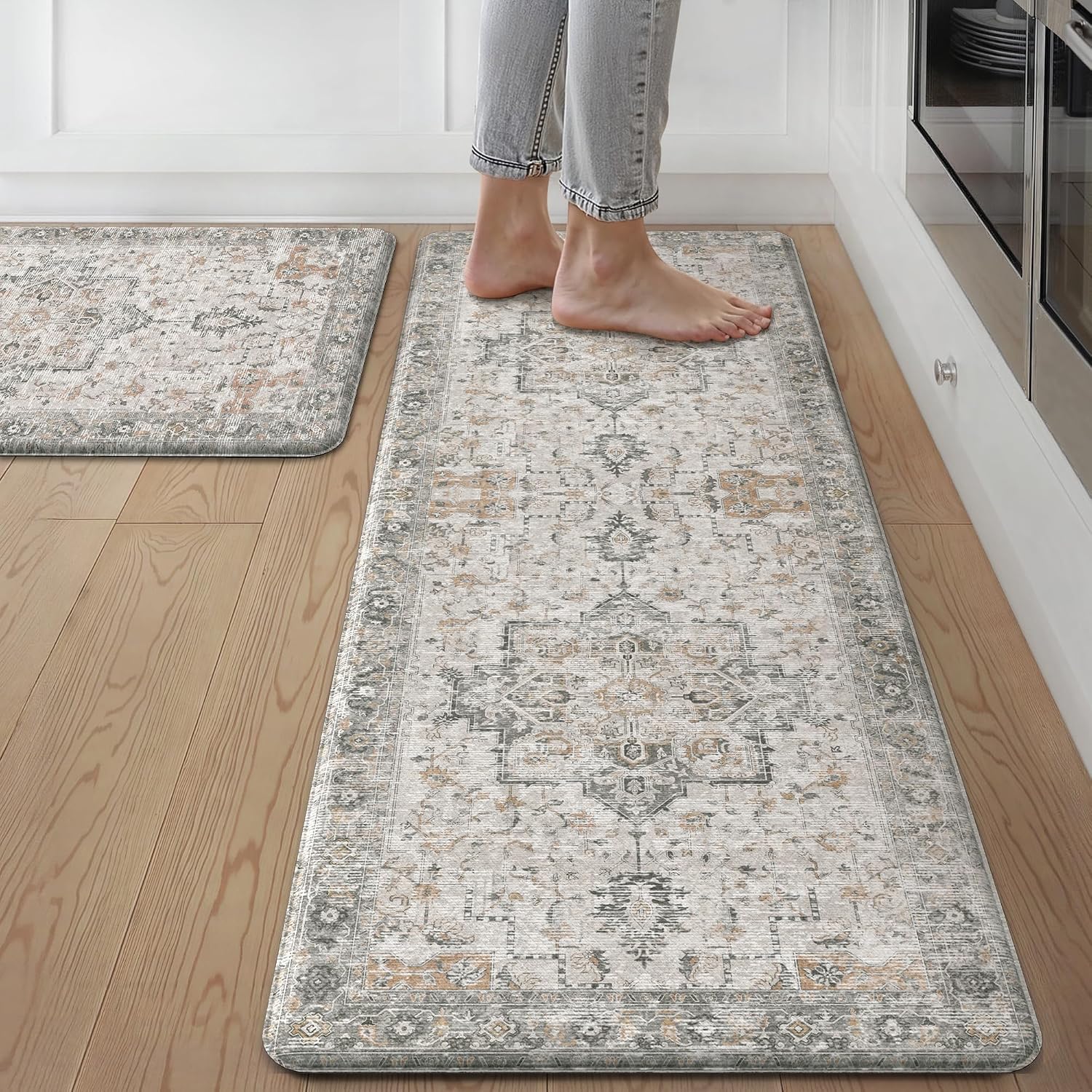 GENIMO Light Taupe Kitchen Mat Set