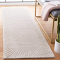 Natural Ivory Abstract Wool Runner Rug