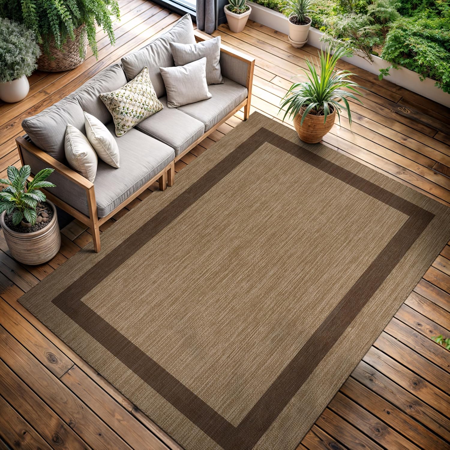 CAMILSON Border Jute Outdoor Rug