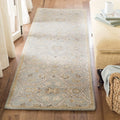 Slate Beige Wool Blossom Runner Rug