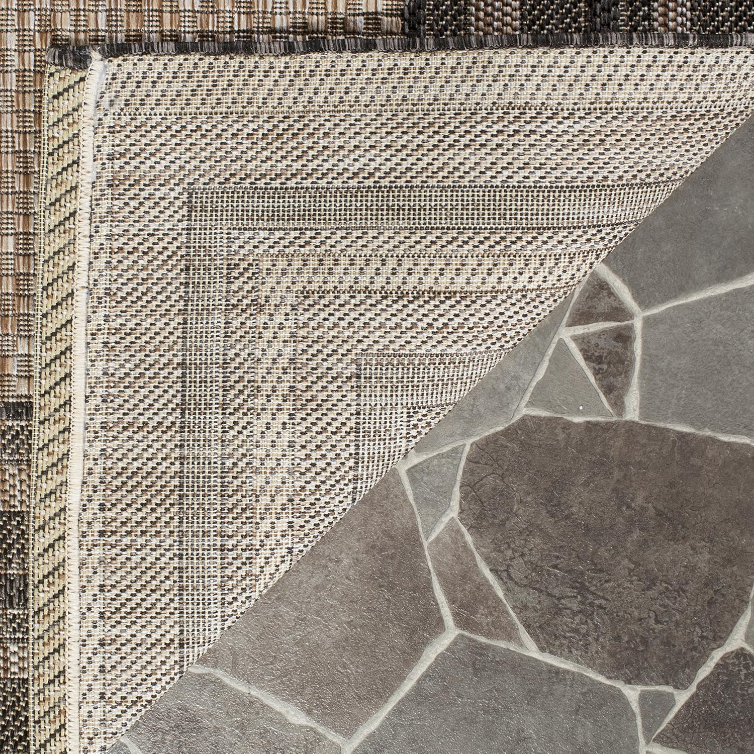 Natural Black Border Outdoor Rug
