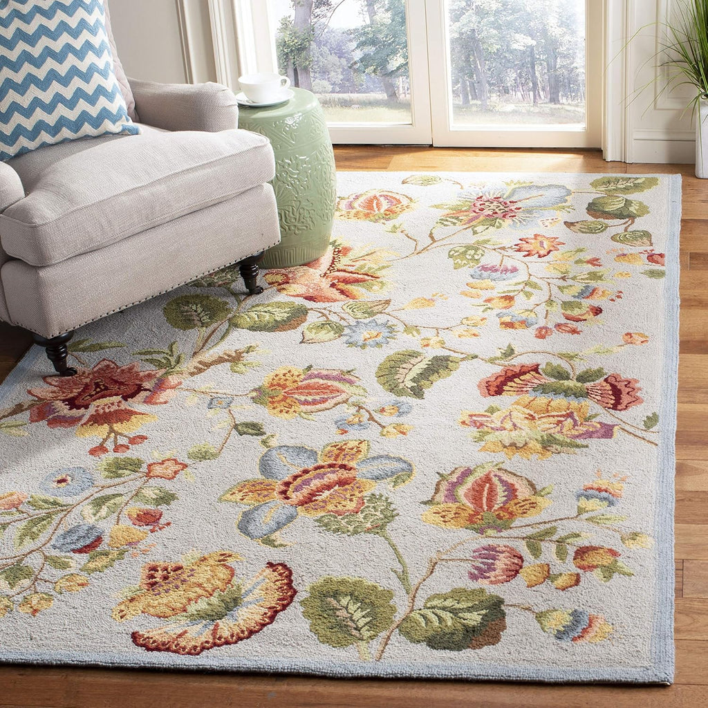 Ivory French Country Wool Runner Rug